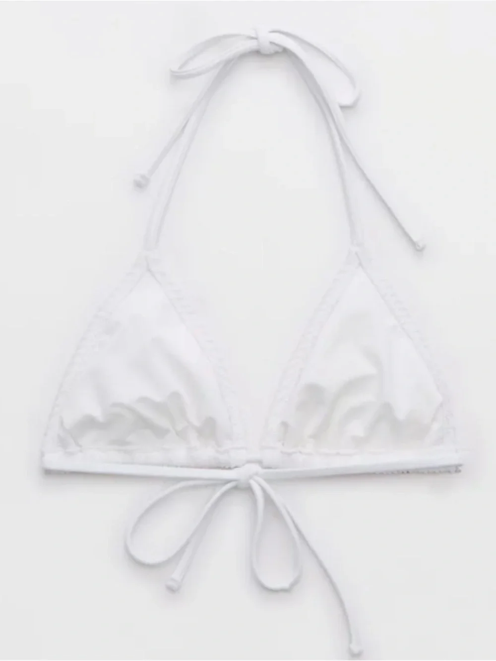 Aerie Triangle Crinkle String Tie Bikini Top